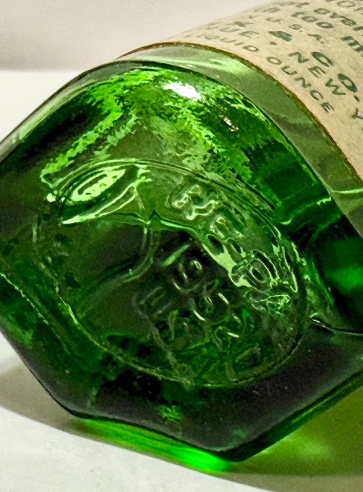 1950's Marx Locomotive Smoke Fluid Bottle Green Glass Model Railroad 75% full - Image 4 of 4