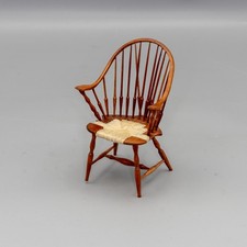 1:12 Dolls House I.G.M.A Artisan William Clinger Windsor Rush Seat Chair