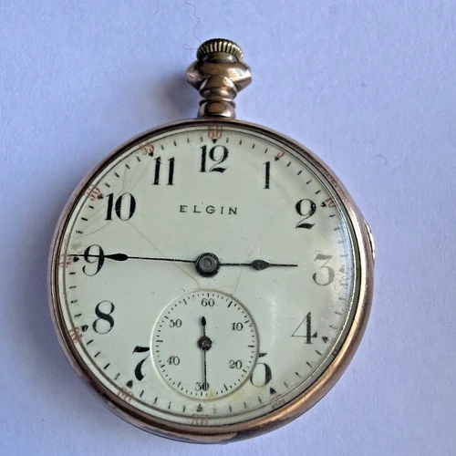 Antique 1905 Elgin Os 15J Pocket Watch Grade 319 Gold Filled Winds/Balance Good