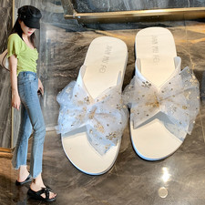 Summer Slippers Women Wear Fashion Bow Thick Bottoming Anti-slip Wear-resistant