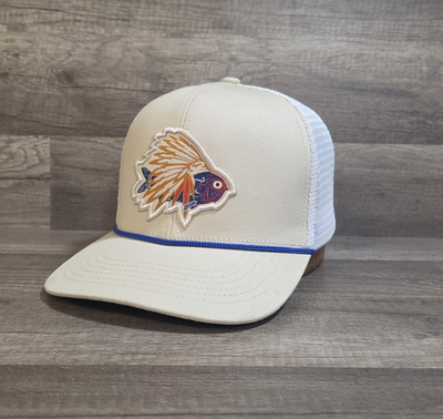 #ad Staunch Traditional Outfitters Pescador Tan Blue Rope Mesh Snap Back Hat Cap $15.00