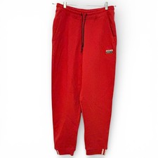 Adidas Originals Orange Red Sweatpants Joggers Elastic Waist Oversized Women M