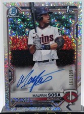 2021 Bowman Chrome Prospect Autographs Malfrin Sosa /299 Speckle Refractor