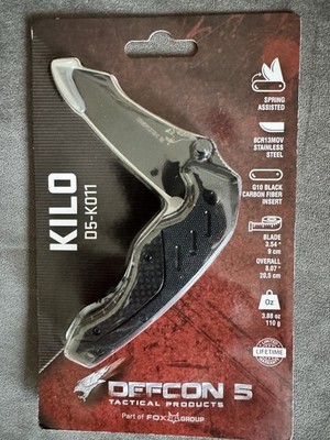 Defcon 5 Kilo Linerlock A/O Black G10/Carbon Fiber Folding 8Cr13MoV Knife 011
