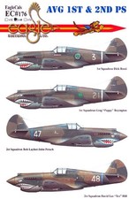 EagleCals Decals 1/48 CURTISS P-40B TOMAHAWK A.V.G. 1st  2nd PS FLYING TIGERS