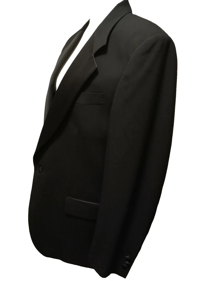 New Union Made USA Monsieur Givenchy Men Black Wool Satin Detail Tuxedo Suit 42S - Image 3 of 4