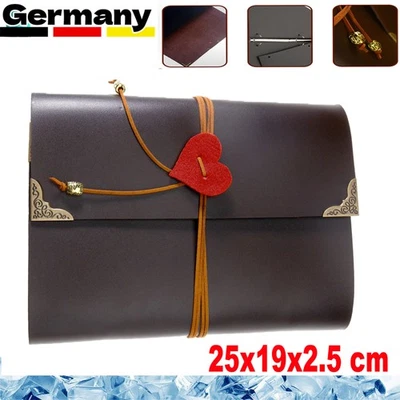 Leder Fotoalbum zum Selbstgestalten Scrapbook Album Kaffee Seiten Fotobuch DE - Bild 1 von 4