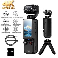 4K UHD Action Camera 180  Rotating Lens 1.9" Screen 2000mAh Battery Vlogging
