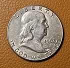 1962 Franklin Half Dollar 50C Silver 0.9 Business Strike Philadelphia No Mint