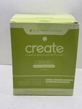 Create Creatine Monohydrate Powder Lemon Lime Dietary Supplement 30 sticks - New