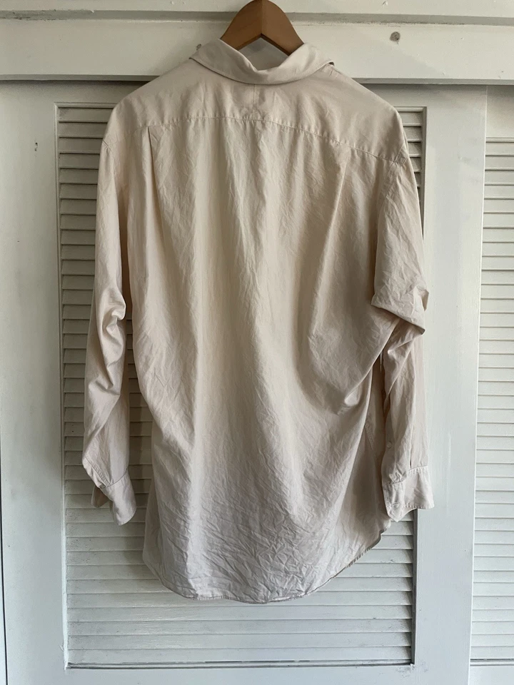 Винтажный Paul Stuart кремовый длинным рукавом на пуговицах подходит XL - Изображение 3 из 4