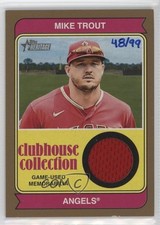2023 Topps Heritage Clubhouse Collection Relics Gold 48/99 Mike Trout 0r4