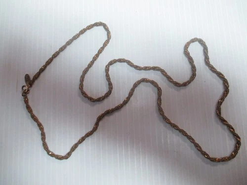 MIRIAM HASKELL Necklace Gold Tone Ornate Twisted Rope Chain 29" Long