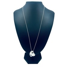 Tiffany & Co. 25 mm grande ciondolo cuore pieno catena lunga 24,5" collana ar...