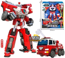 Tobot V Galaxy Detectives Rescue Flame Transforming Fire Engine Robot Figure Toy