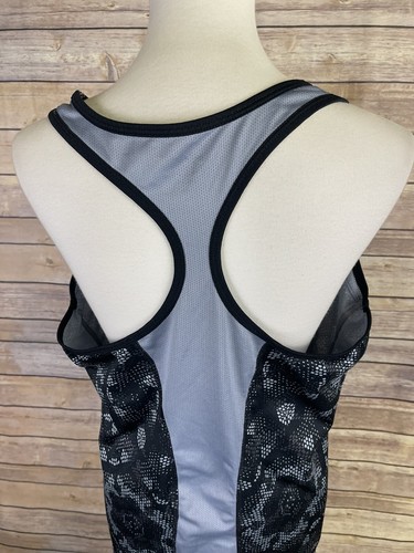 Champion Damen XL Racerback Tank atmungsaktiv grau schwarz digitales Design feuchtigkeitsableitend - Bild 6 von 9