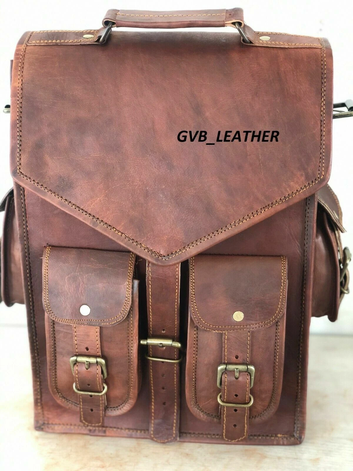 Bag Travel New Large Multi Sized Leather Back Pack Rucksack Backpack Messenger