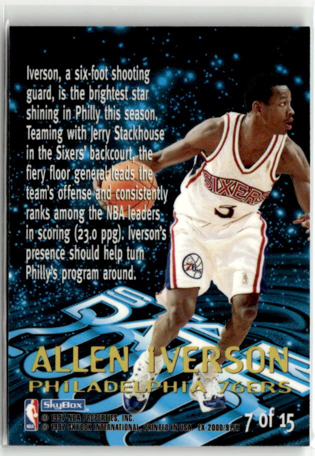 1996-97 E-X2000 #7 Allen Iverson X2000 - Star Date 2000 | eBay