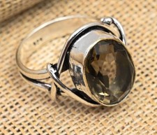 Smoky Topaz Gemstone Handmade 925 Solid Sterling Silver Jewelry Ring For Women