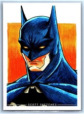 Batman Sketch Card - Scott Sketches Fan Art Trading Card