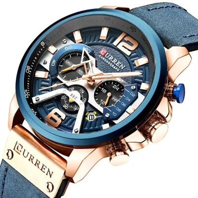 Luxus Herren Armbanduhr Chronograph Wasserdicht Kalender Datum Analog Quarz Uhr - Bild 1 von 4