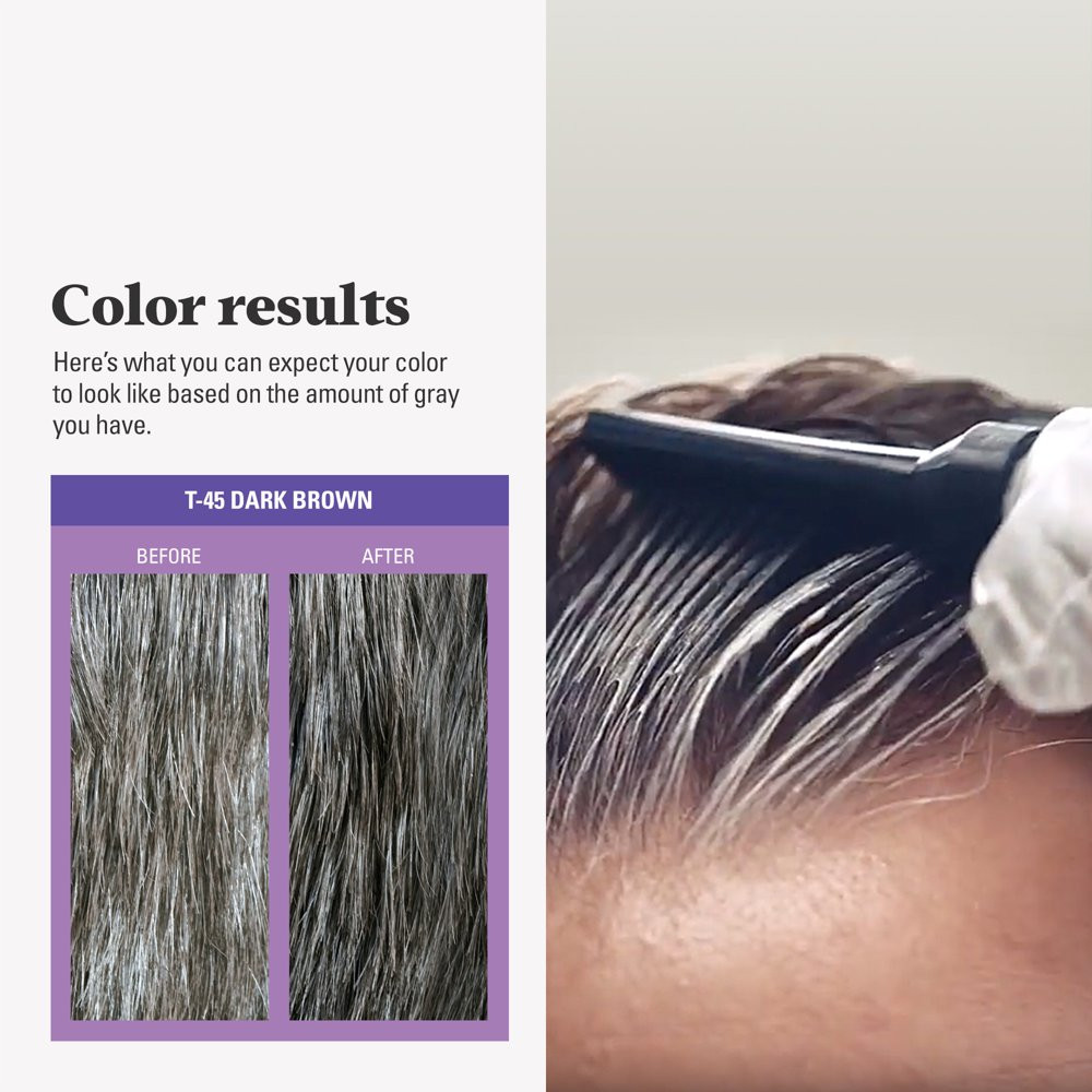 Just for Men Touch of Gray Hair Color with Comb Applicator, T-45 Dark Brown