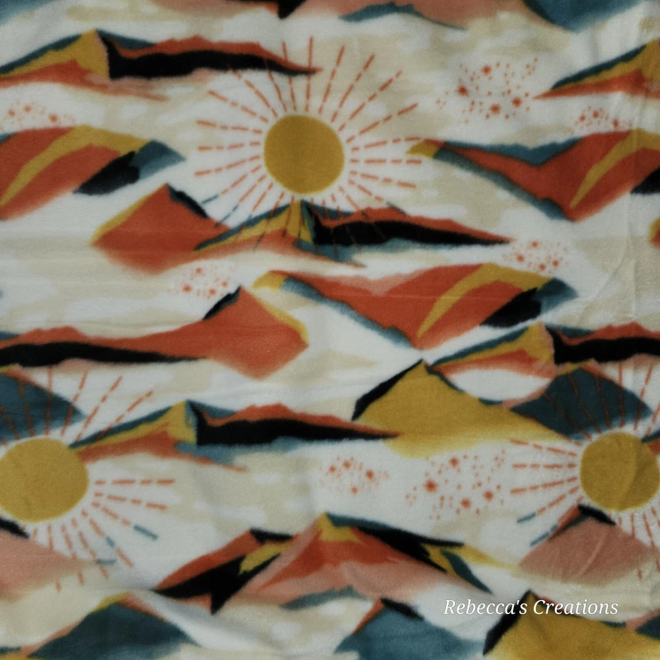 Mountain Sunrise - 套装印花手工领带毯超大羊毛扔 45"X 60"  — 第 3/4 张图片