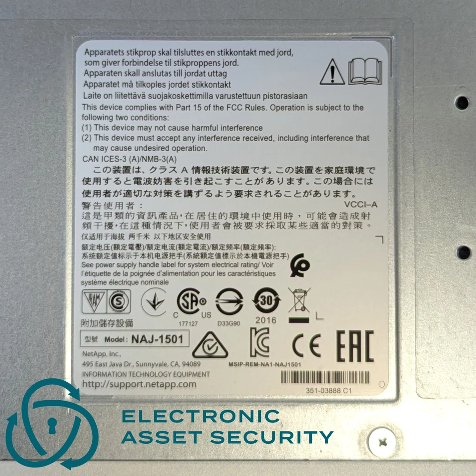 NetApp NAJ-1501 - 24-Bay SAS Hybrid Storage Array w/ x2 IOM12 Controllers - Image 4 of 4