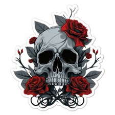 Skull Rose Sticker Decal
