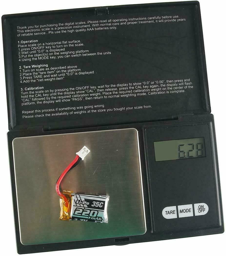 4x 3.7V 220mAh 1S LiPo Battery 35C 6-in-1 Charger & JST-PH2.0 Cable For RC Drone