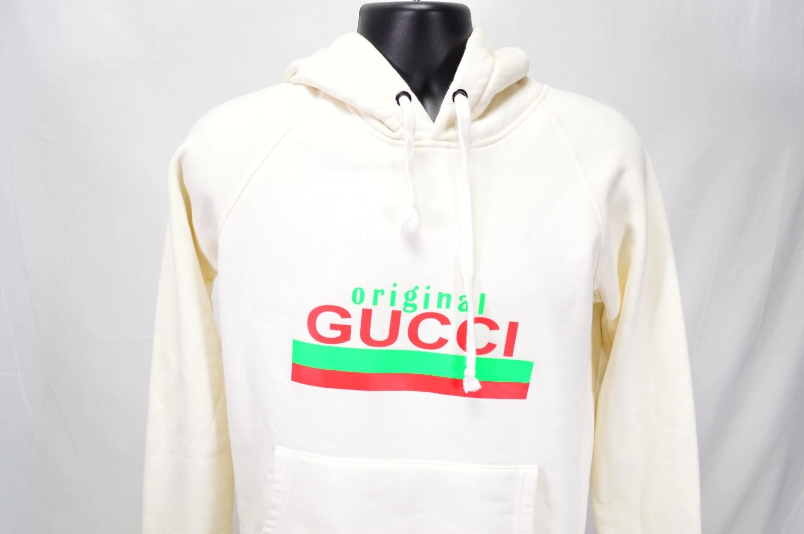 Felpa con Felpa con Felpa con Felpa con Felpa con Cappuccio Originale Gucci Logo Off Bianca Piccola MACCHIA AUTENTICA