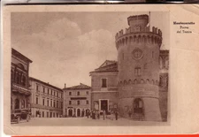 POSTCARD MONTECAROTTO FP TRAVELLED 1943 PIAZZA DEL TEATRO O DELLA VITTORIA
