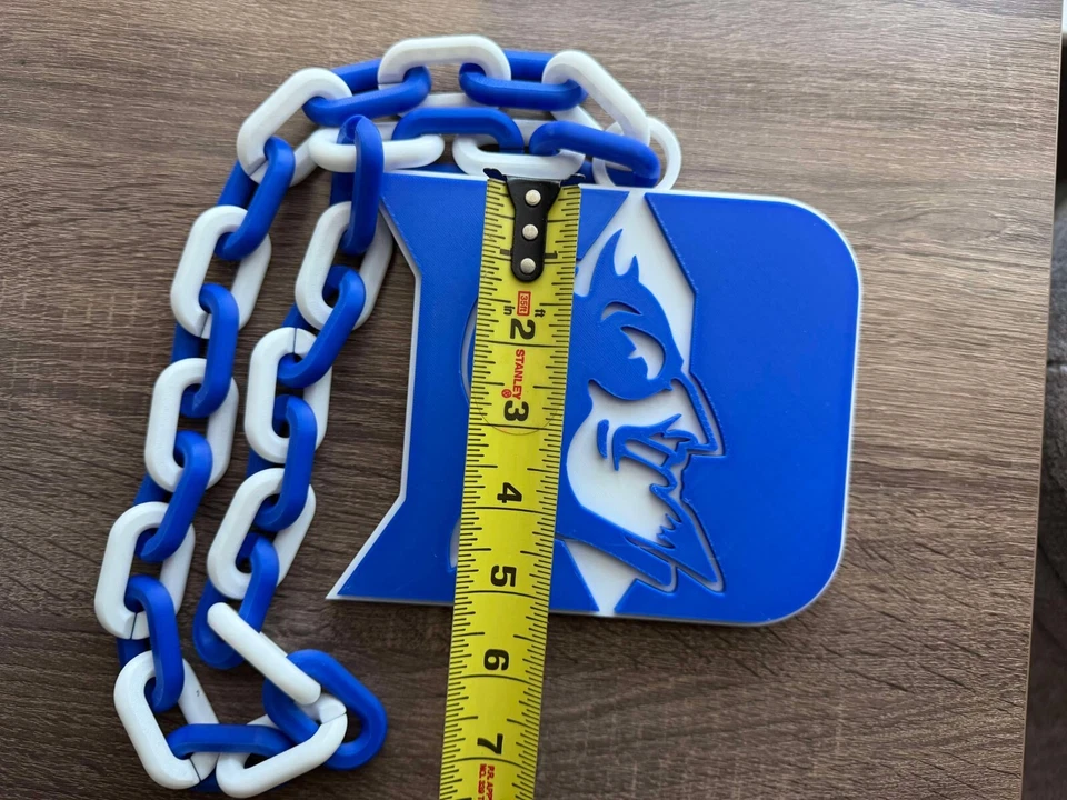 Duke Blue Devils Oversized Necklace, Hype Chain [Made To Order] - Image 3 of 4