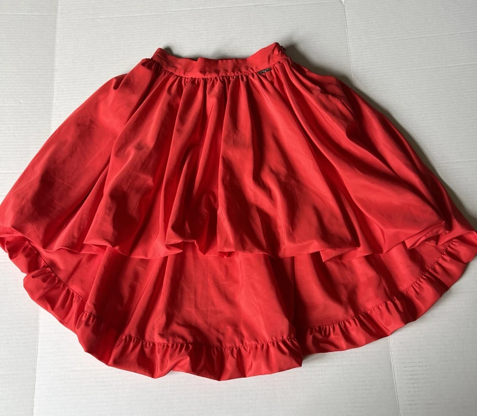 Marciano Guess 💖 Falda Alta Baja Roja Brillante 6-8/S Cintura Elástica Ligera💖 Foto 3 de 4