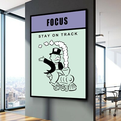 FOCUS Monopoly Motivation Success Work Home Art Wall Decor POSTER CANVAS ed3