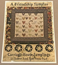 Carriage House Samplings "A Friendship Sampler" Hearts Cross Stitch Pattern
