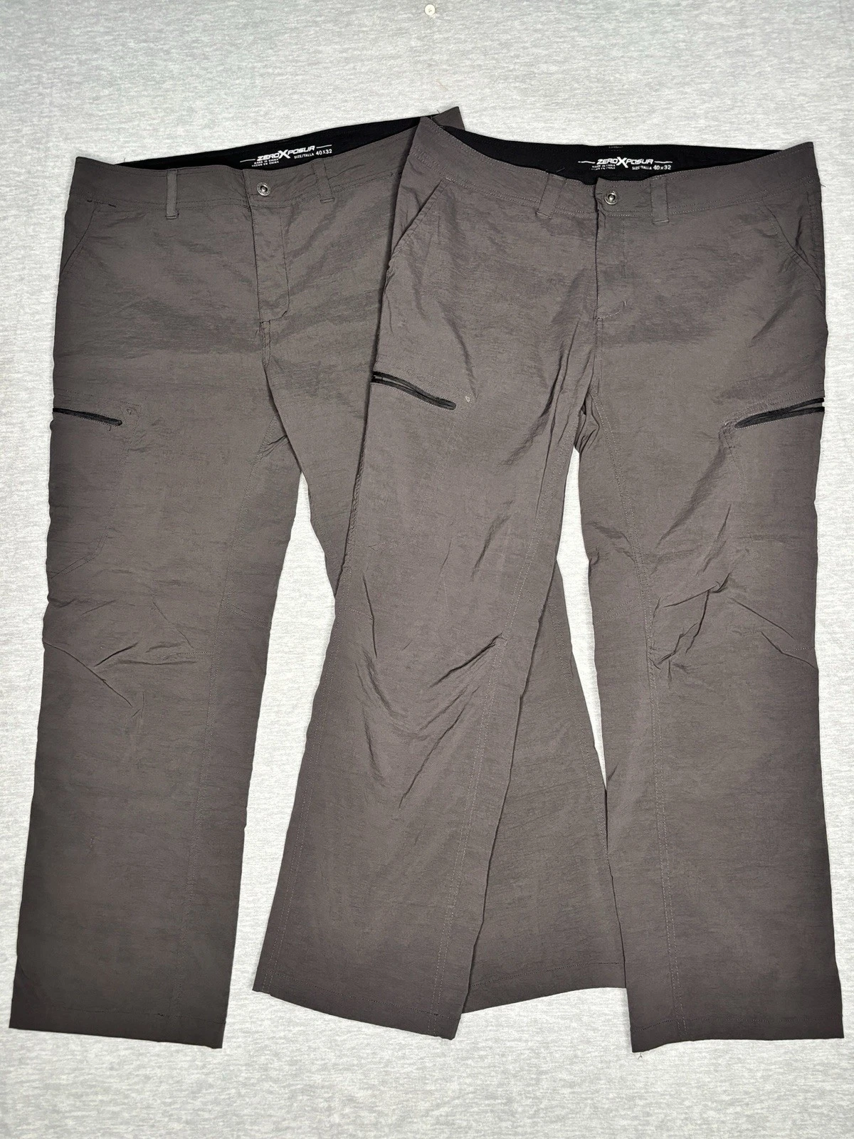 ZEROXPOSUR Lot of 2 40x32 Black Stretch Travel Series Tech Pants Outdoors Hiking