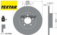 2X Bremsscheibe Textar 92238003 2 Bremsscheiben Hinterachse Hinten FüR Peugeot
