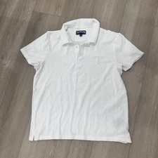 Vilebrequin Shirt Men's White Small Terry Towel Polo Cotton Nylon Beach Casual