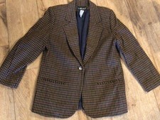 Sag Harbor Blazer Womens Size 10 Plaid Wool Blend Classic Jacket