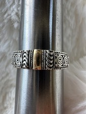 DESIGNER NF STERLING SILVER AND 14 K GOLD BAND RING SIZE 7.25