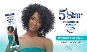 HARLEM 125 5 STAR -BRAZILIAN CURL 8'' (3 BUNDLES)