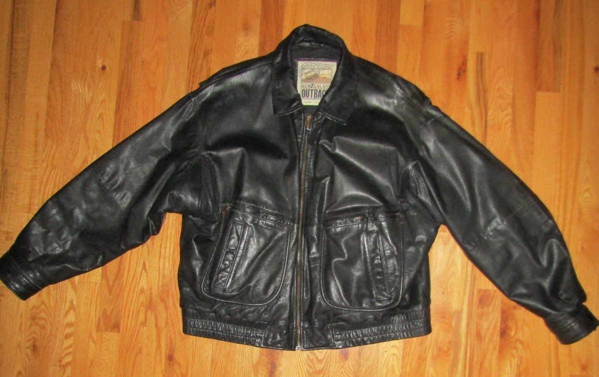 Mens New Zealand Outback Goat Nappa Leather Jacket Cooper