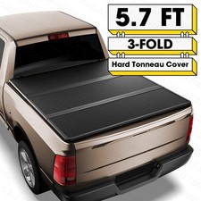 5.7ft Frp Hard Tri-fold Tonneau Cover For 2009-2026 Dodge Ram 1500 Truck Bed