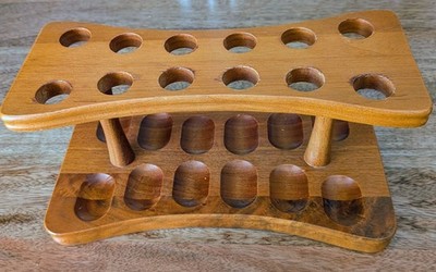 Decatur Industries Walnut 12-Pipe Rack - Very Nice Condition