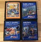 Atari 2600 Apollo Game Lot: Infiltrate, Shark Attack, Space Cavern, Racquetball