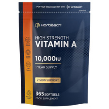 Vitamin a Capsules 10,000Iu ,365 Count (1 Year Supply) , High Strength Vitamin A