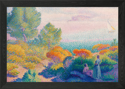 Mediterranean Landscape with Figure Framed Wall Art Poster Canvas Print Picture