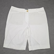 Talbots The Perfect Short White Bermuda Shorts Womens 6P Petite Cotton Stretch