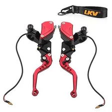  Motorcycle Brake Clutch Pump Lever with Dual Hydraulic Master Cylinder Red